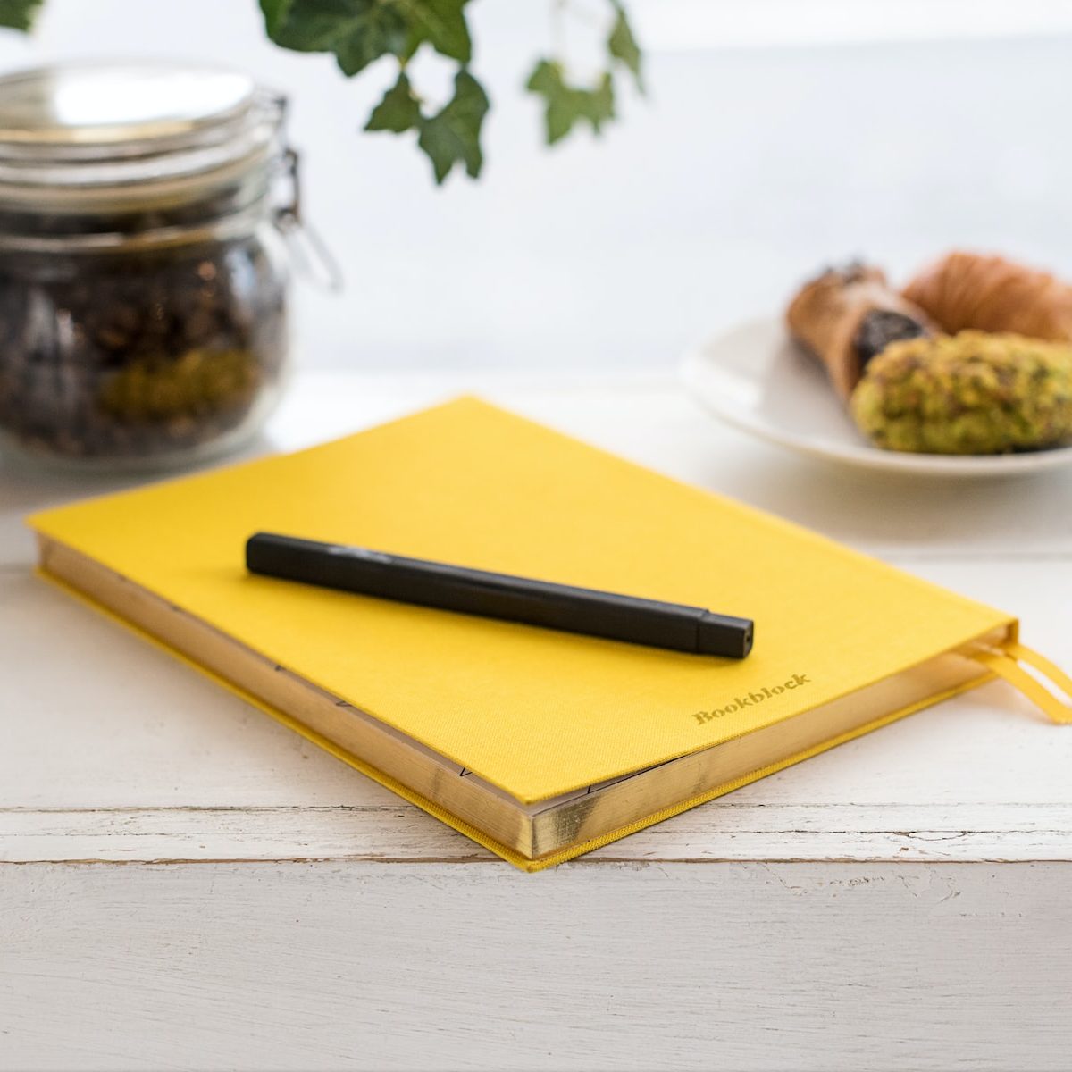 pen on book binder